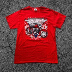 🏍️ Vintage American Freedom Motorcycle Graphic Tee